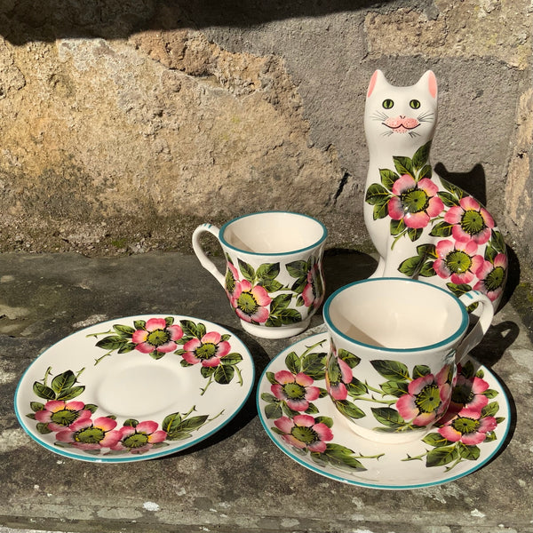 Wild Rose Teacup and Saucer