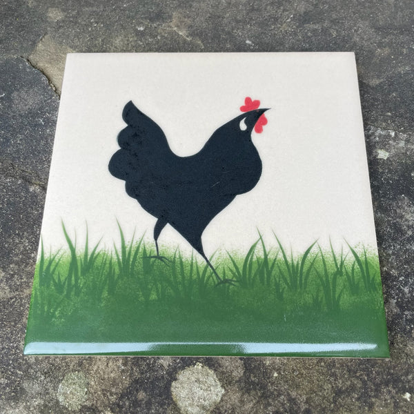 Cockerel and Hen 6 Inch Tile