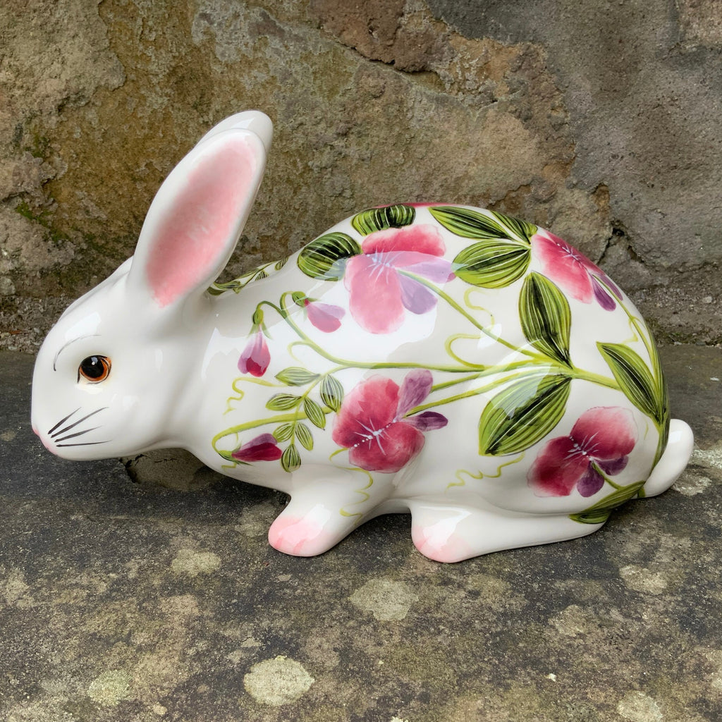 Scottish Wemyss Ware Sweet Pea Large Rabbit | Griselda Hill Pottery