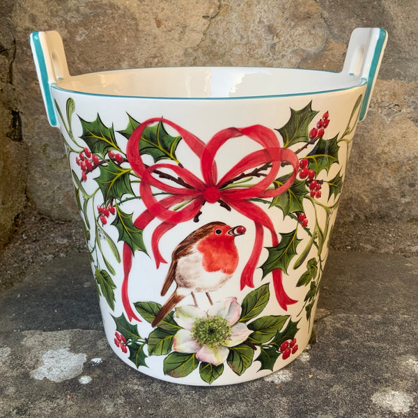 Christmas Robin Planter