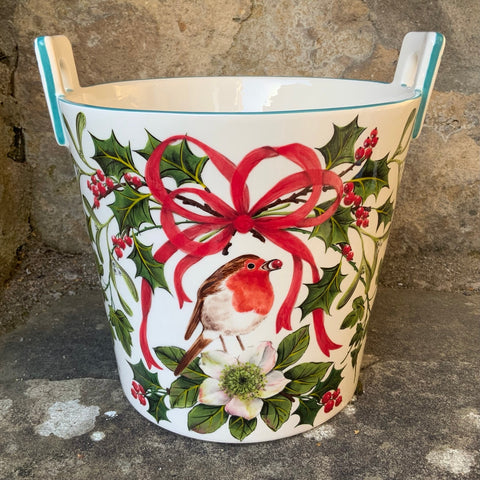 Christmas Robin Planter