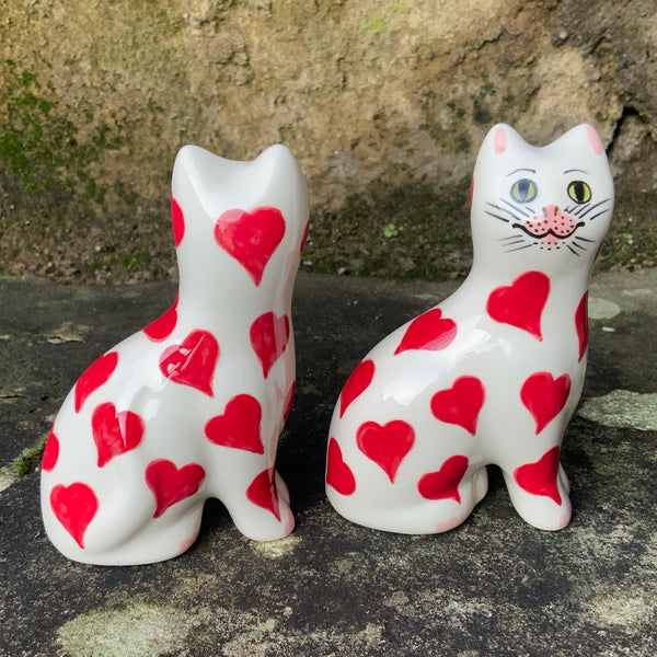 Red Hearts Tiny Cat