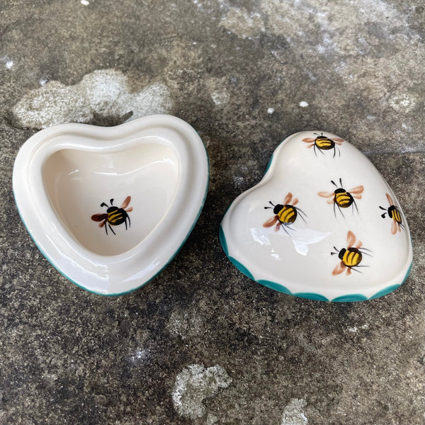 Bee Small Heart Trinket Box