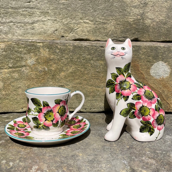 Wild Rose Teacup and Saucer