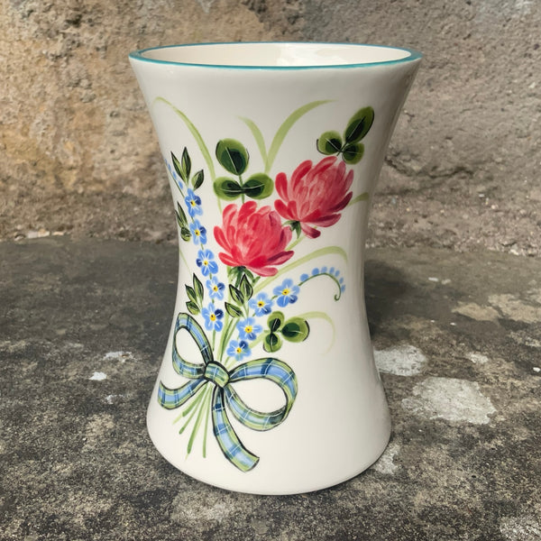 Clover and Forget Me Not Bow Small Beaker Vase