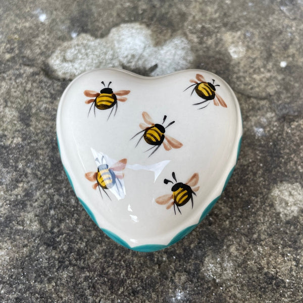 Bee Small Heart Trinket Box
