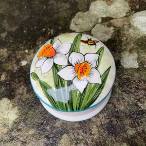 White Daffodil Scone Small Trinket Box