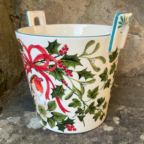 Christmas Robin Planter