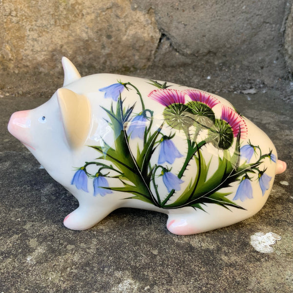 Thistle and Scottish Bluebell Small Pig