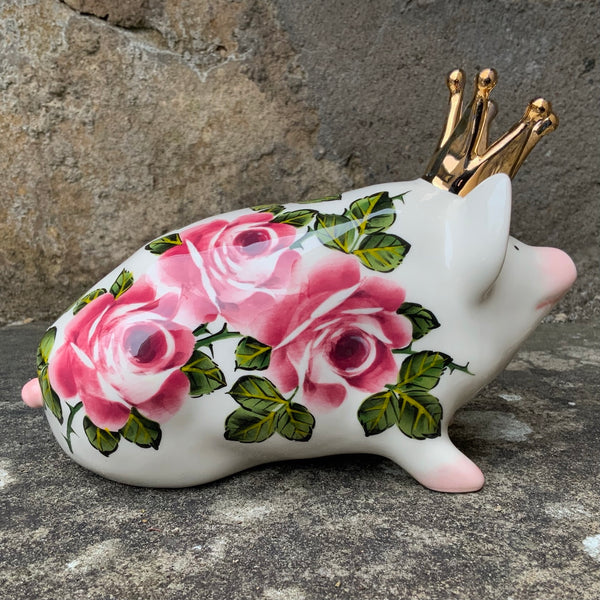 Crown Cabbage Rose Small Pig