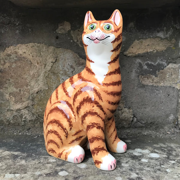 Scottish Wemyss Ware Ginger Tabby Large Cat Griselda Hill Pottery