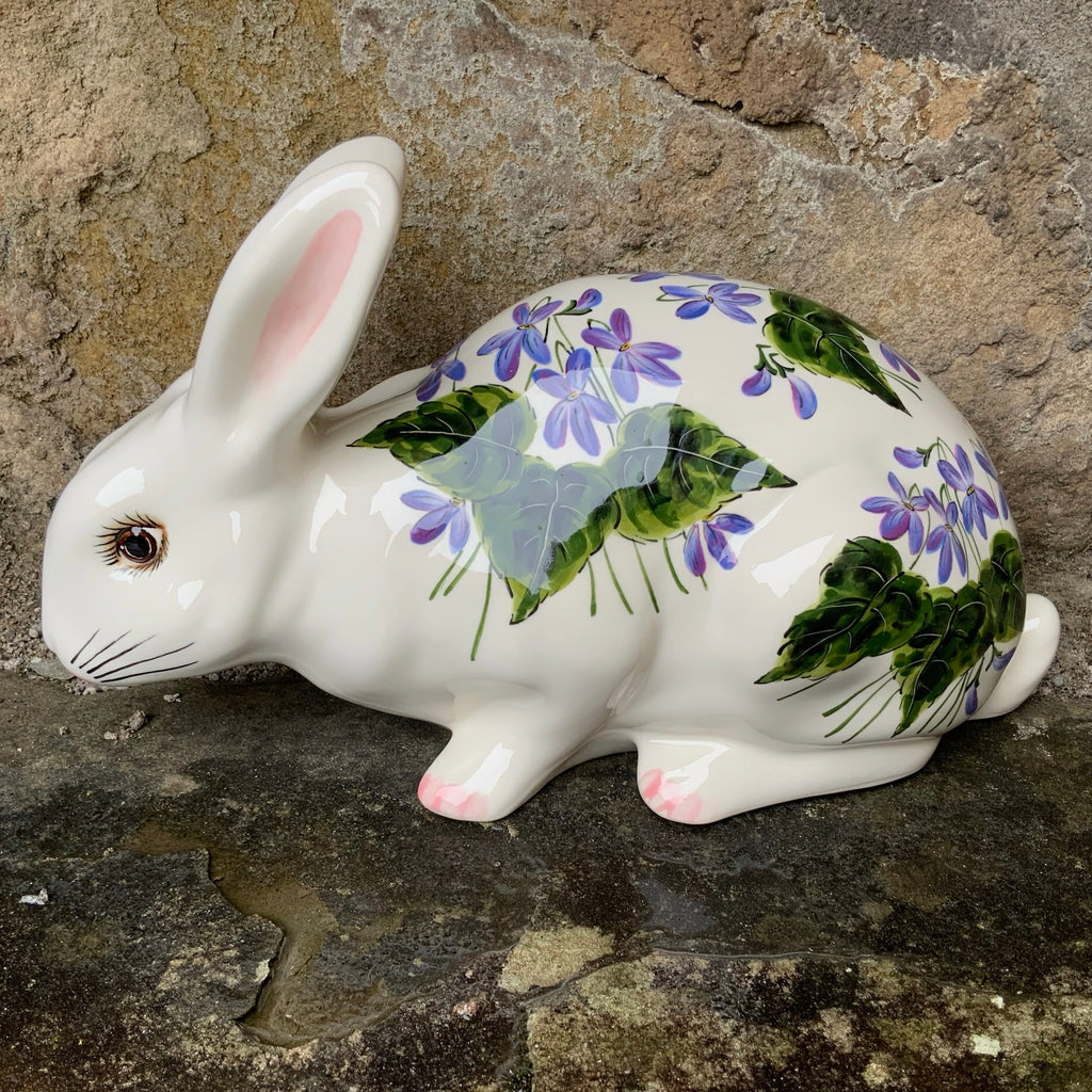 Scottish Wemyss Ware Violet Large Rabbit | Griselda Hill Pottery