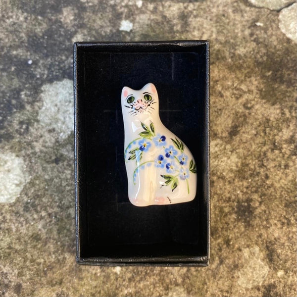 Forget Me Not Cat Brooch