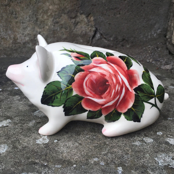 Cabbage Rose Small Piggy Bank