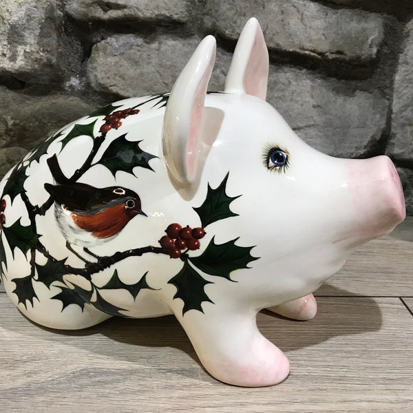 Robin and Holly Medium Pig