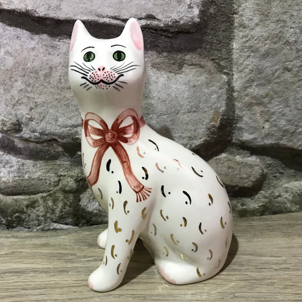 Pink Gilt Bow Small Cat
