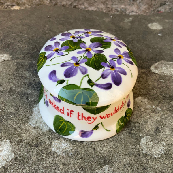 Sweet Violet Oval Trinket Box