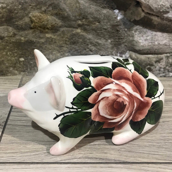 Cabbage Rose Small Piggy Bank