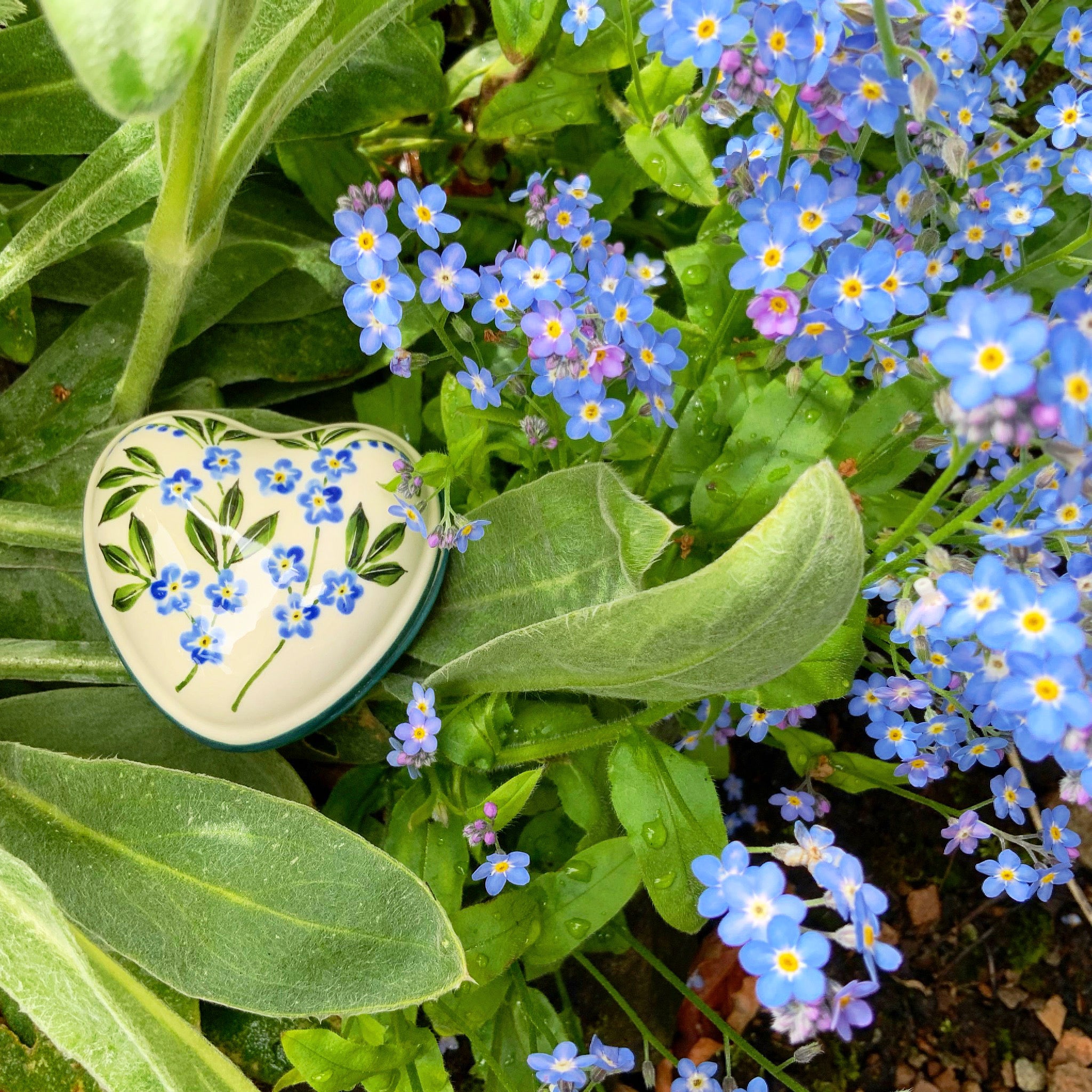 Forget Me Not Heart Trinket Box
