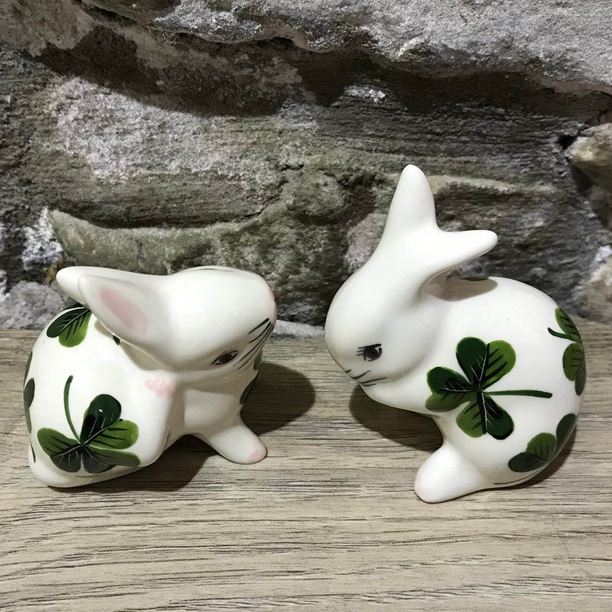 Shamrock Rabbit Wemyss Ware Hand Painted Shamrock Tiny Rabbit | Griselda Hill Pottery