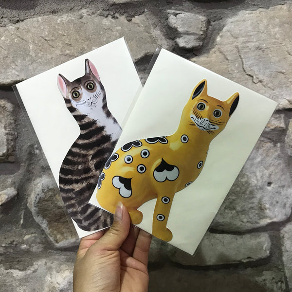 Yellow Gallé Cat Card