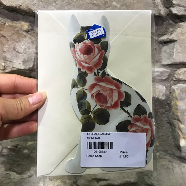 Cabbage Rose Cat Card