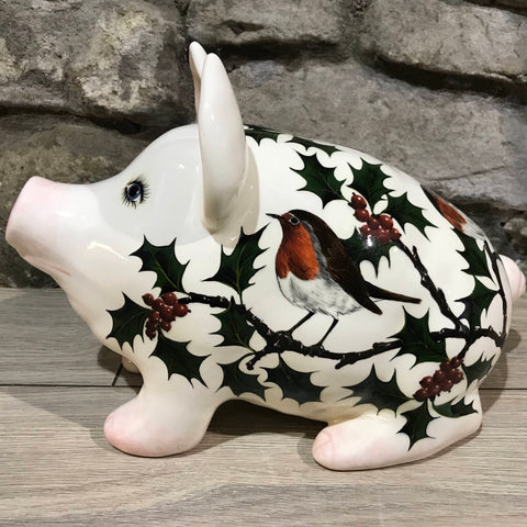 Robin and Holly Medium Pig