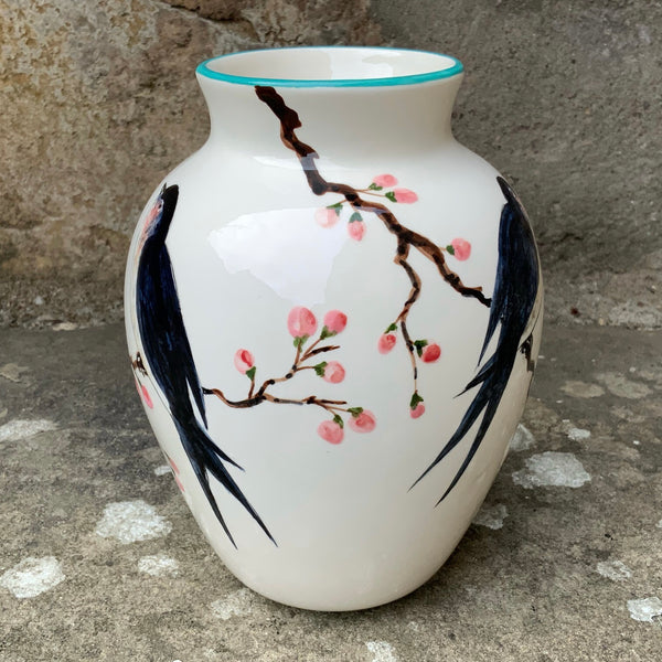 Swallow and Cherry Blossom Esther Vase