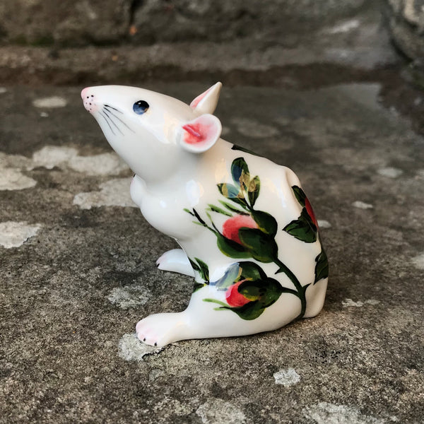 Cabbage Rose and Rosebud Mouse
