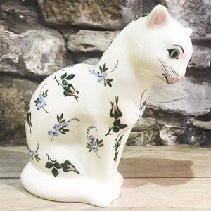 Forget Me Not and Rosebud Medium Thinking Cat