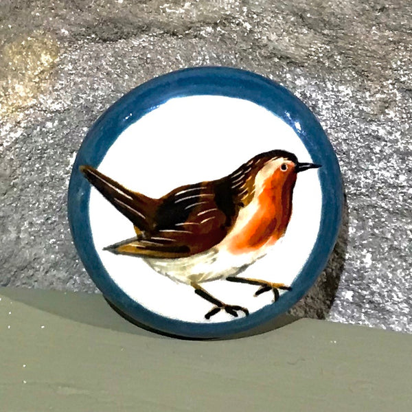Robin Round Brooch