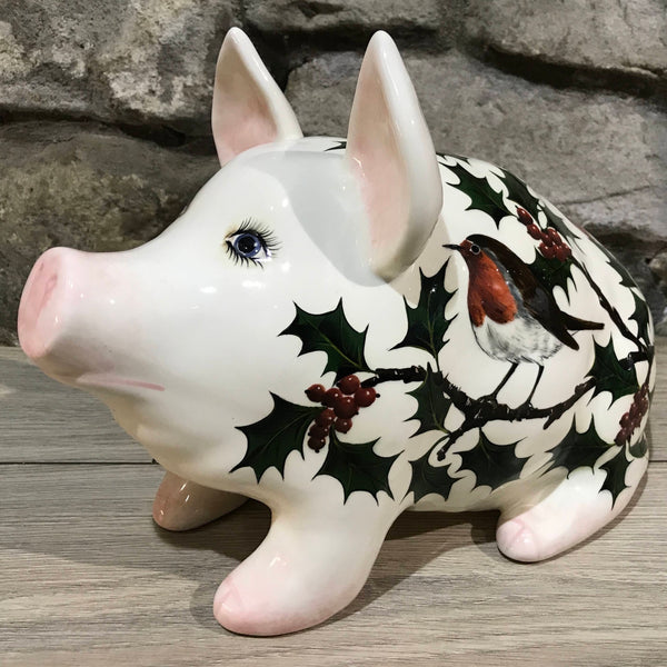 Robin and Holly Medium Pig