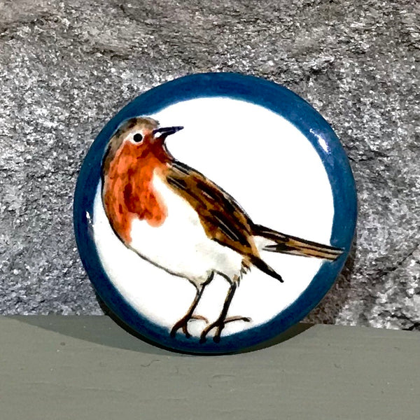 Robin Round Brooch