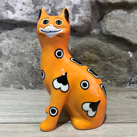 Bright Orange Gallé Small Cat
