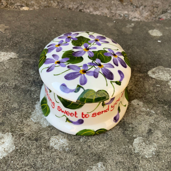 Sweet Violet Oval Trinket Box