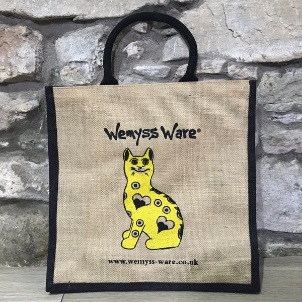 Yellow Gallé Cat Jute Bag