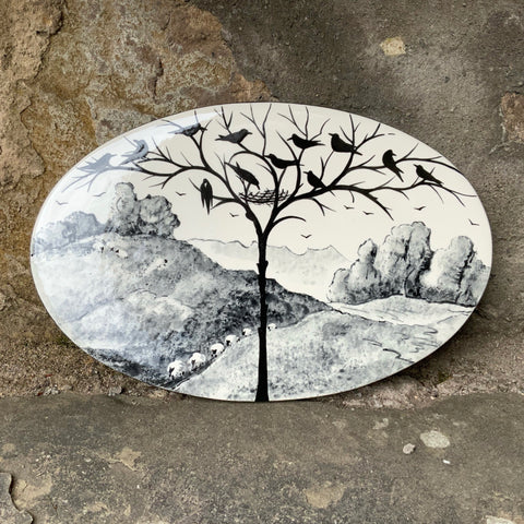 Earlshall Sheep Landscape Oval Wall Plaque