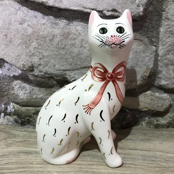 Pink Gilt Bow Small Cat