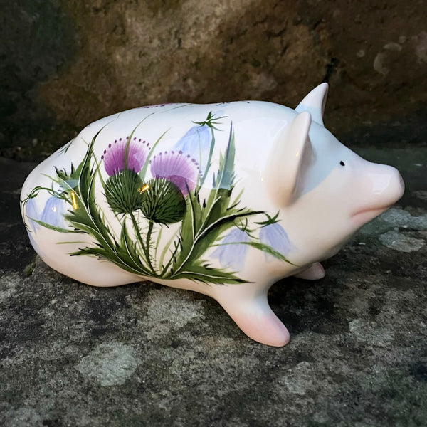 Thistle and Scottish Bluebell Small Pig