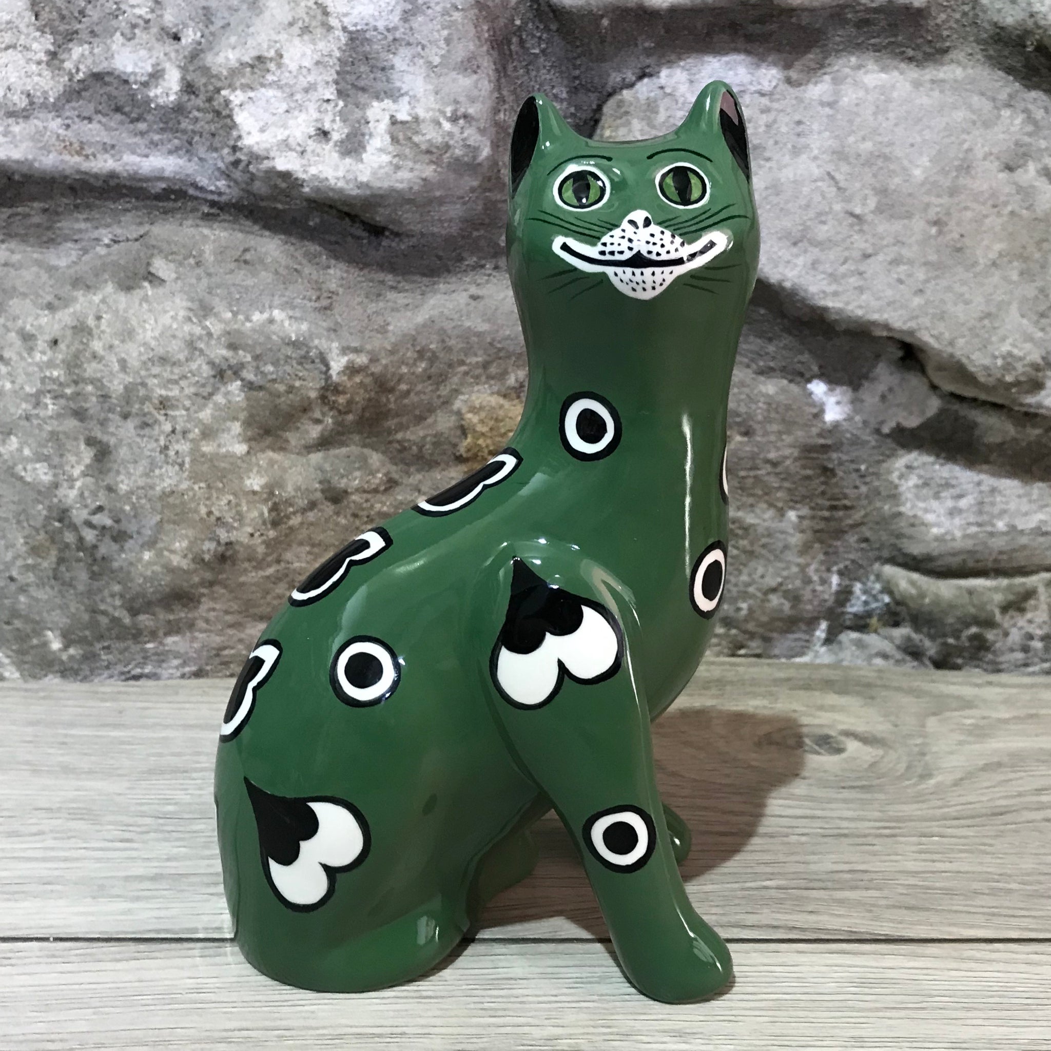 Dark Green Gallé Small Cat