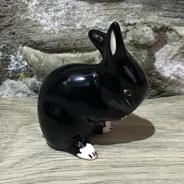 Black with White Bib Tiny Rabbit