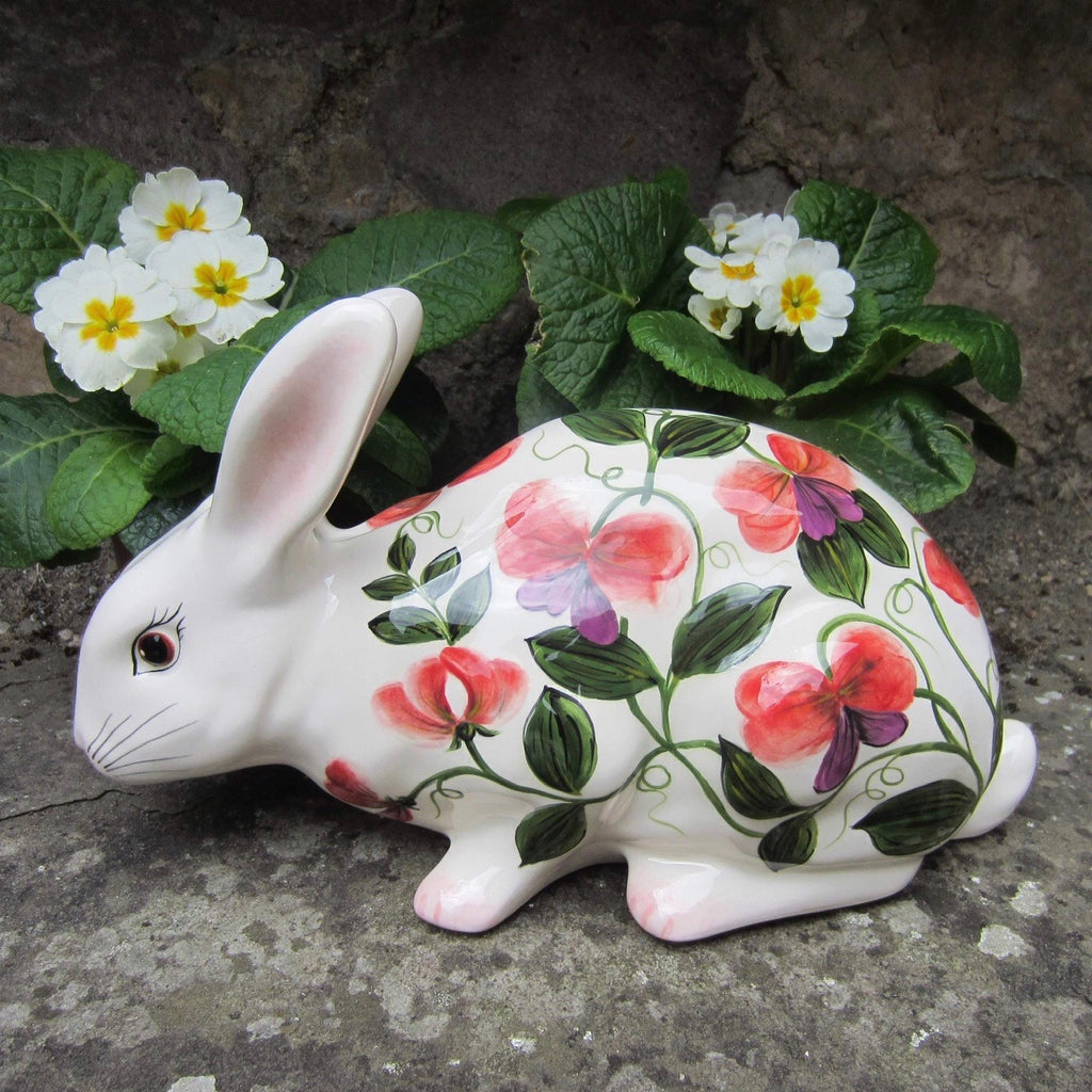 Scottish Wemyss Ware Sweet Pea Large Rabbit | Griselda Hill Pottery