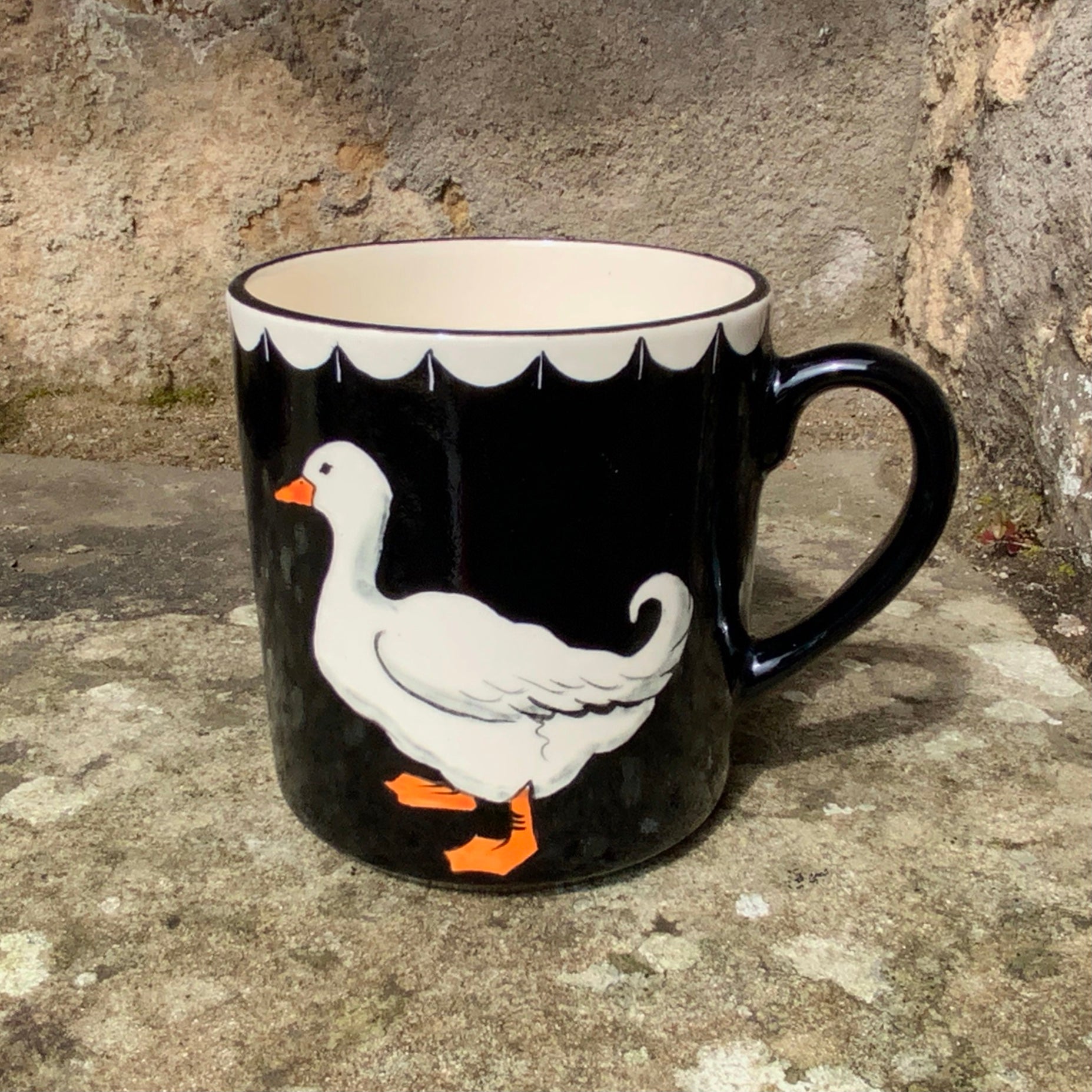 Duck Black Background Small Mug
