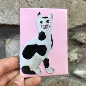 Black and White Tiny Cat Card