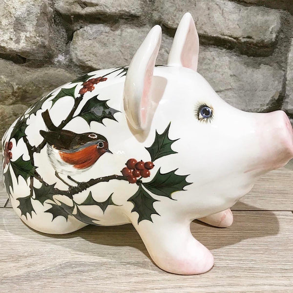 Robin and Holly Medium Pig