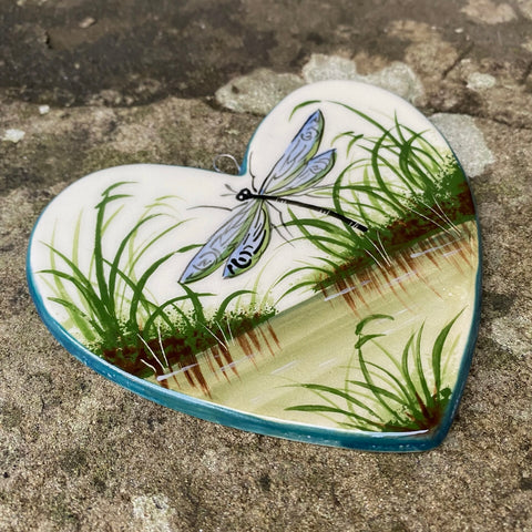 Dragonfly Large Hanging Heart