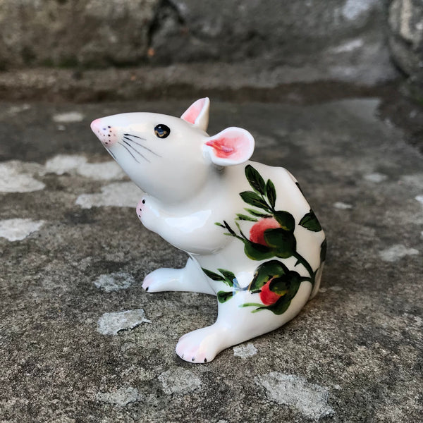 Cabbage Rose and Rosebud Mouse