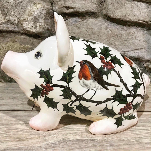 Robin and Holly Medium Pig