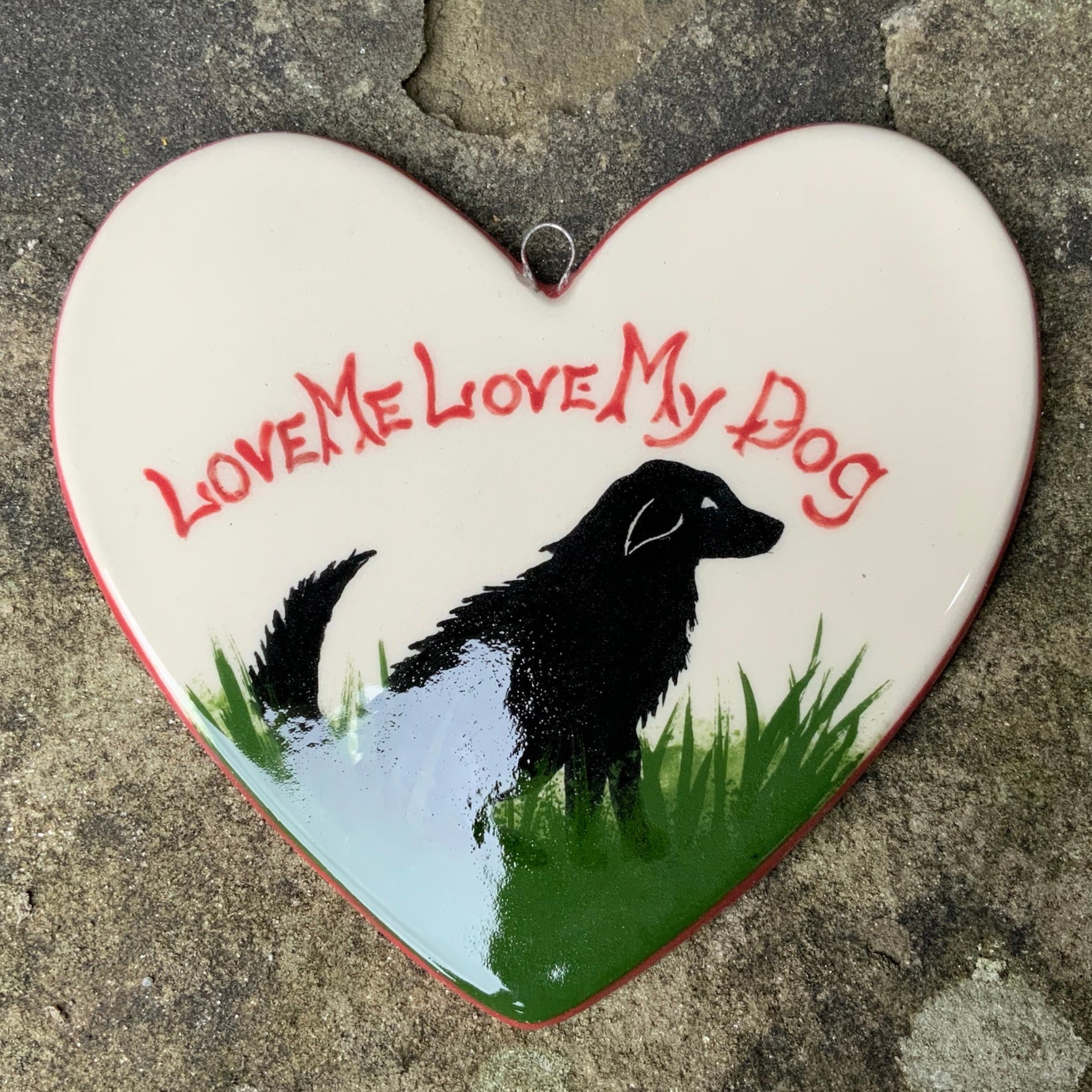Love Me Love My Dog Large Hanging Heart