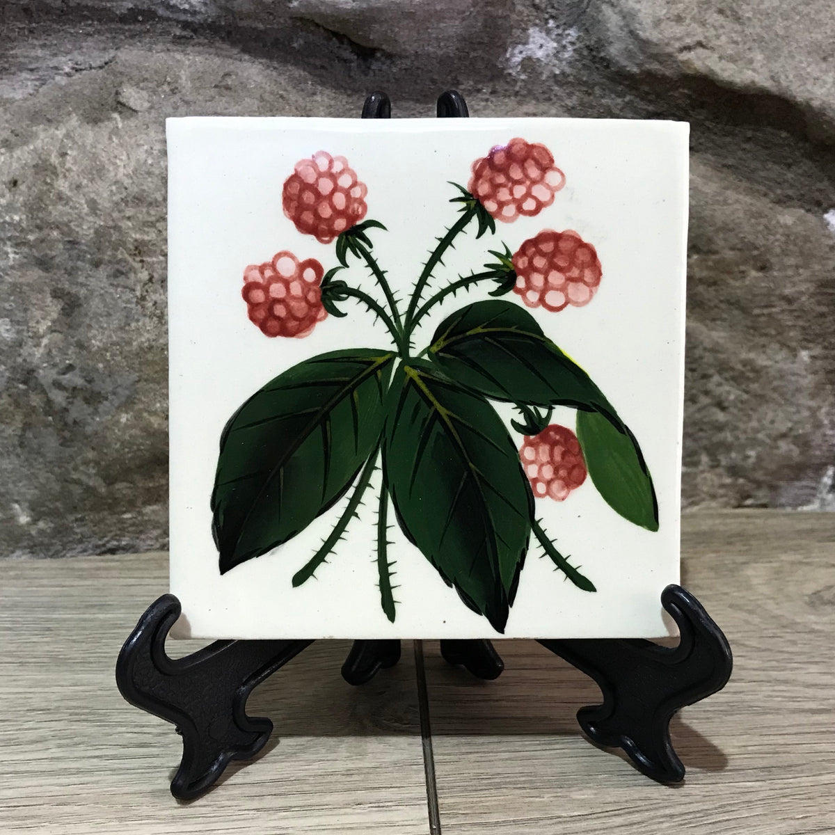 Raspberry Rustic Tile | Scottish | Wemyss Ware | Griselda Hill Pottery